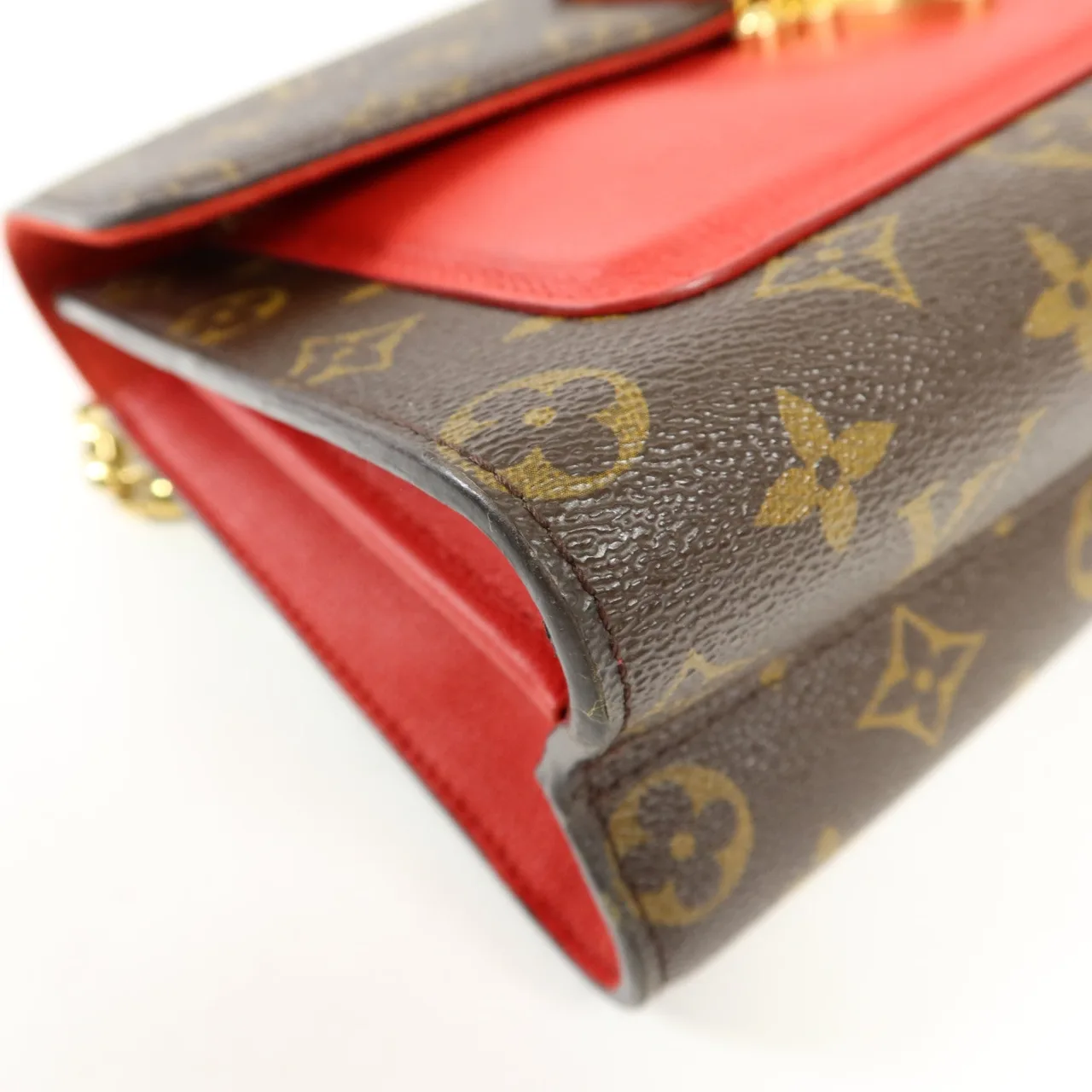 LOUIS VUITTON Victoire M41731 肩背包 塗層帆布 棕色 / 紅色 / Brown/Red 塗層帆布 中古品A - 縮圖 14