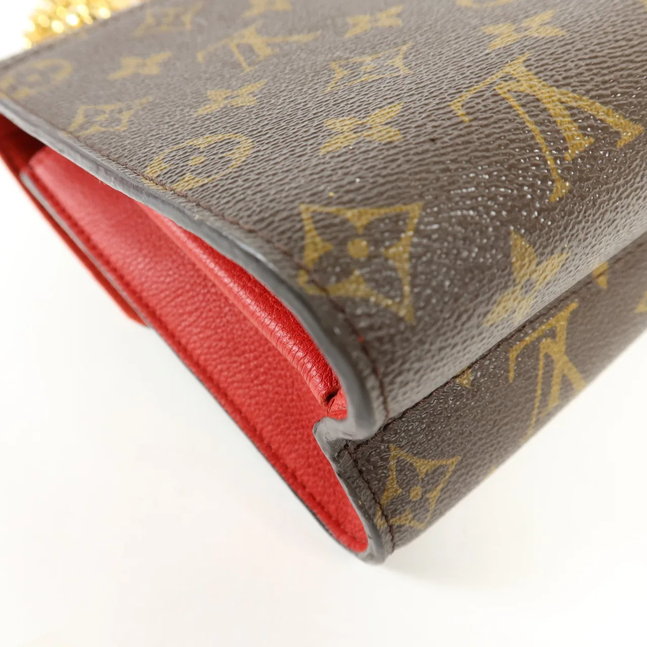 LOUIS VUITTON Victoire M41731 肩背包 塗層帆布 棕色 / 紅色 / Brown/Red 塗層帆布 中古品A - 縮圖 16