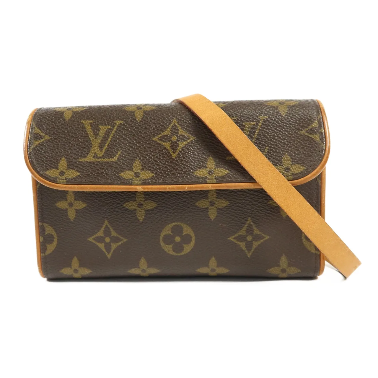 LOUIS VUITTON Pochette Florentine M51855 腰包 塗層帆布 棕色 / Brown