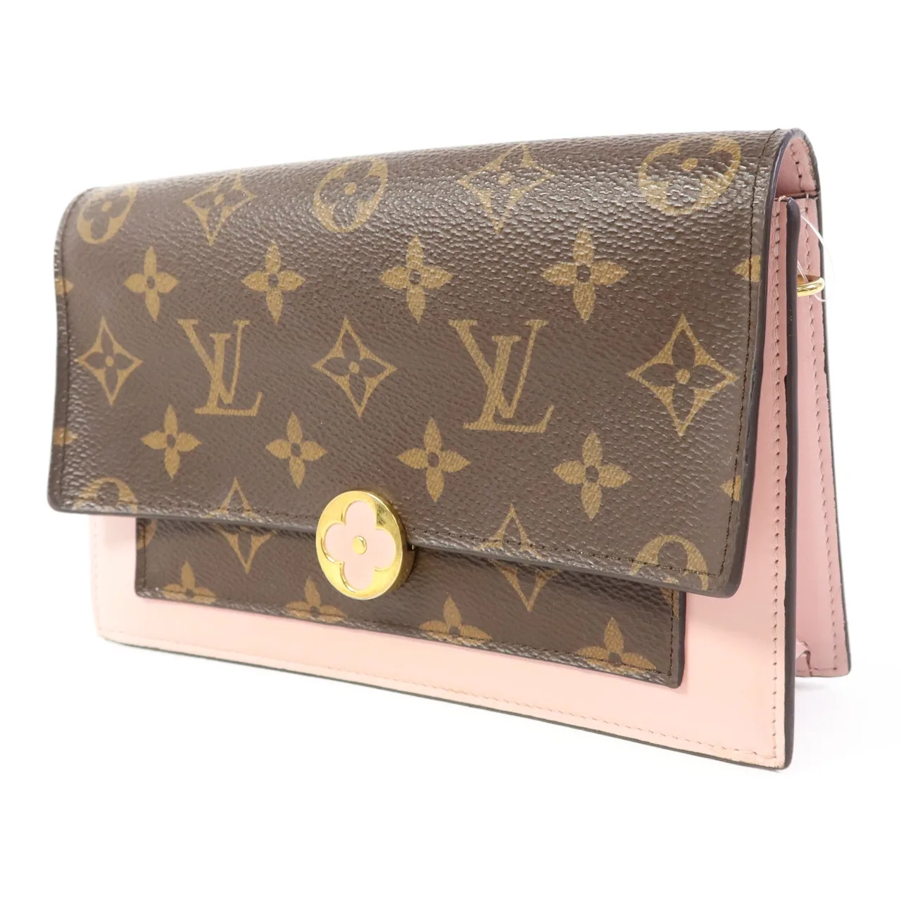 LOUIS VUITTON Flore Chain Wallet M67405 肩背包 塗層帆布 棕色 / 粉色 / Brown/Pink 塗層帆布 中古品A - 縮圖 3
