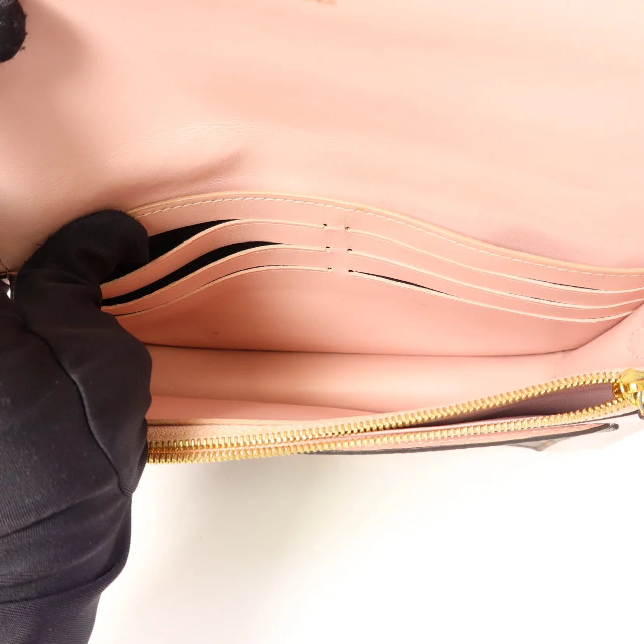 LOUIS VUITTON Flore Chain Wallet M67405 肩背包 塗層帆布 棕色 / 粉色 / Brown/Pink 塗層帆布 中古品A - 縮圖 6