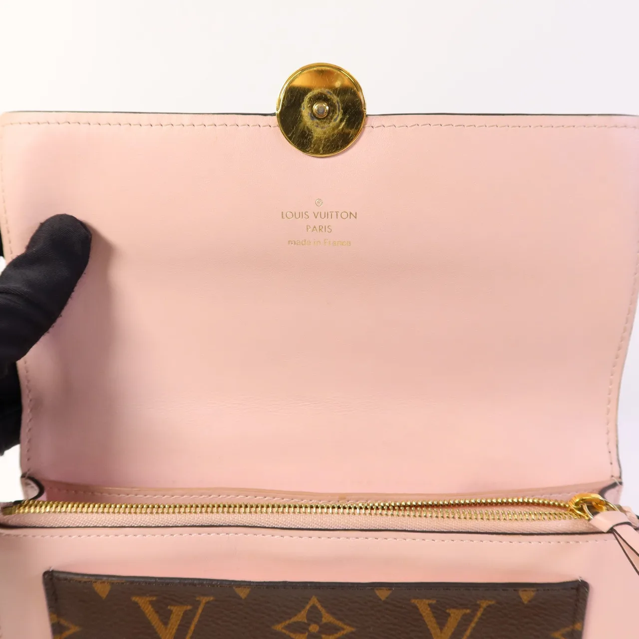 LOUIS VUITTON Flore Chain Wallet M67405 肩背包 塗層帆布 棕色 / 粉色 / Brown/Pink 塗層帆布 中古品A - 縮圖 7