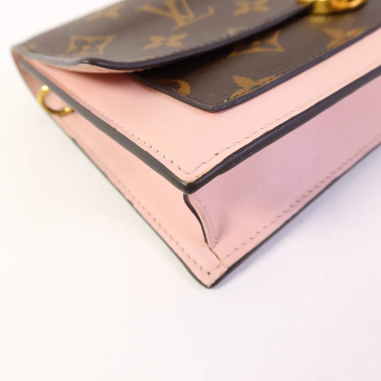 LOUIS VUITTON Flore Chain Wallet M67405 肩背包 塗層帆布 棕色 / 粉色 / Brown/Pink 塗層帆布 中古品A - 縮圖 16