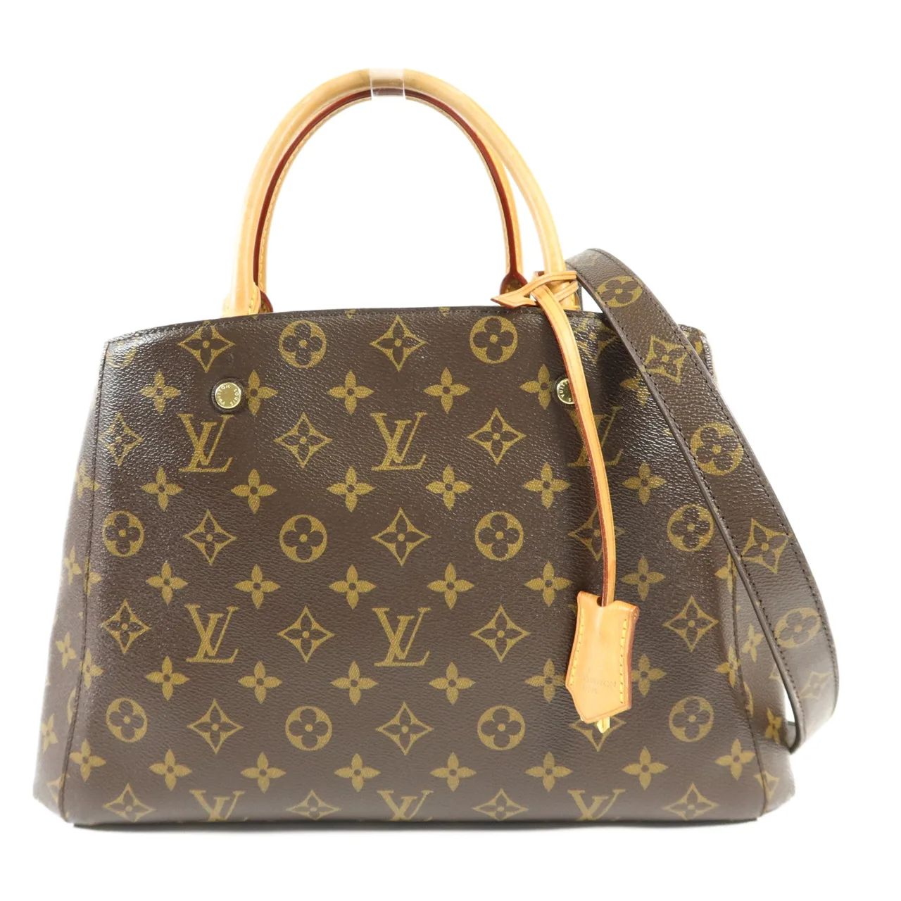 LOUIS VUITTON Montaigne M41056 兩用包 塗層帆布 棕色 / Brown