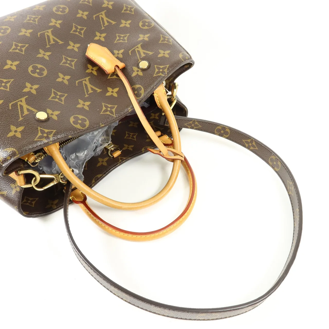 LOUIS VUITTON Montaigne M41056 兩用包 塗層帆布 棕色 / Brown 塗層帆布 中古品A - 縮圖 5