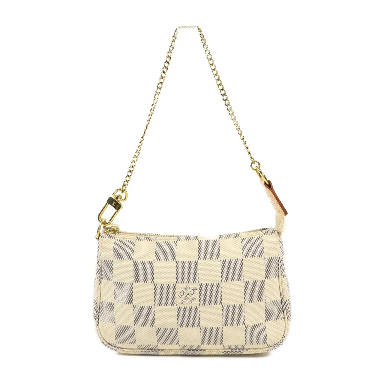 LOUIS VUITTON Mini Pochette Accessories N58010 化妝箱包 塗層帆布 白色 / White/Grey