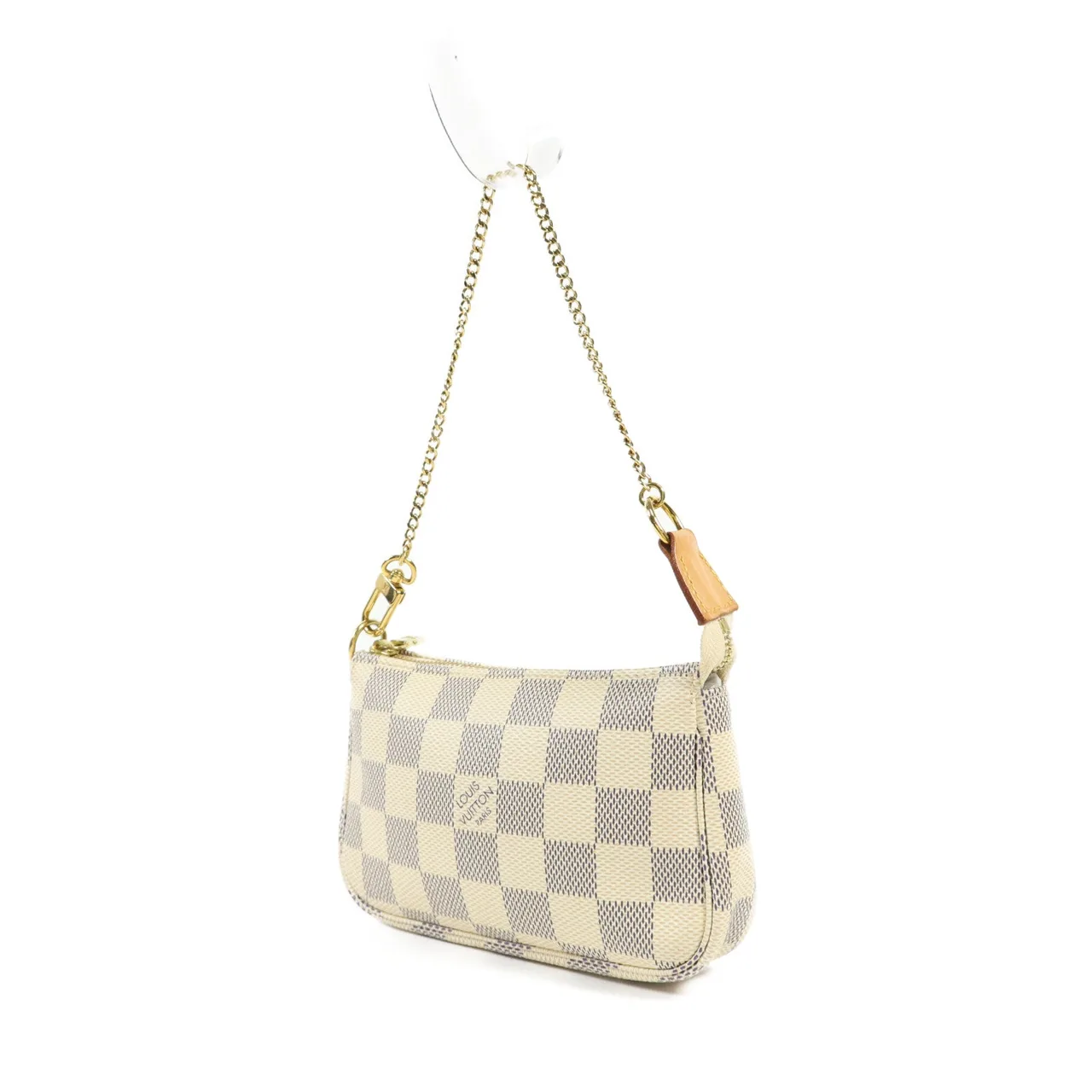 LOUIS VUITTON Mini Pochette Accessories N58010 化妝箱包 塗層帆布 白色 / White/Grey 塗層帆布 中古品A - 縮圖 3