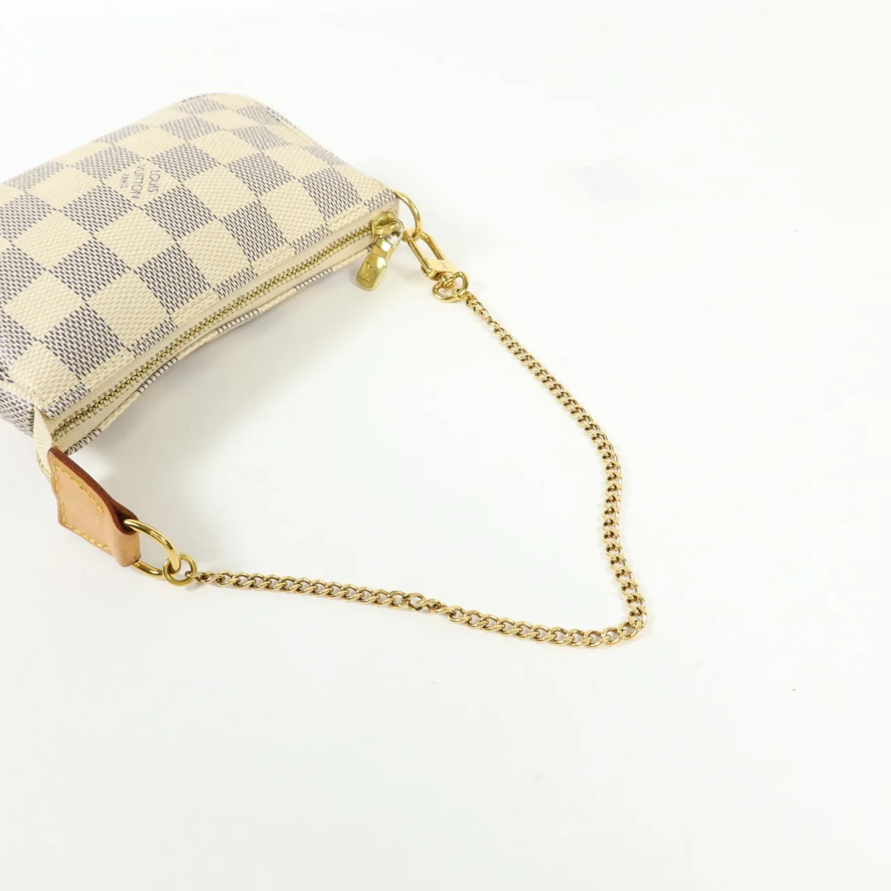 LOUIS VUITTON Mini Pochette Accessories N58010 化妝箱包 塗層帆布 白色 / White/Grey 塗層帆布 中古品A - 縮圖 5