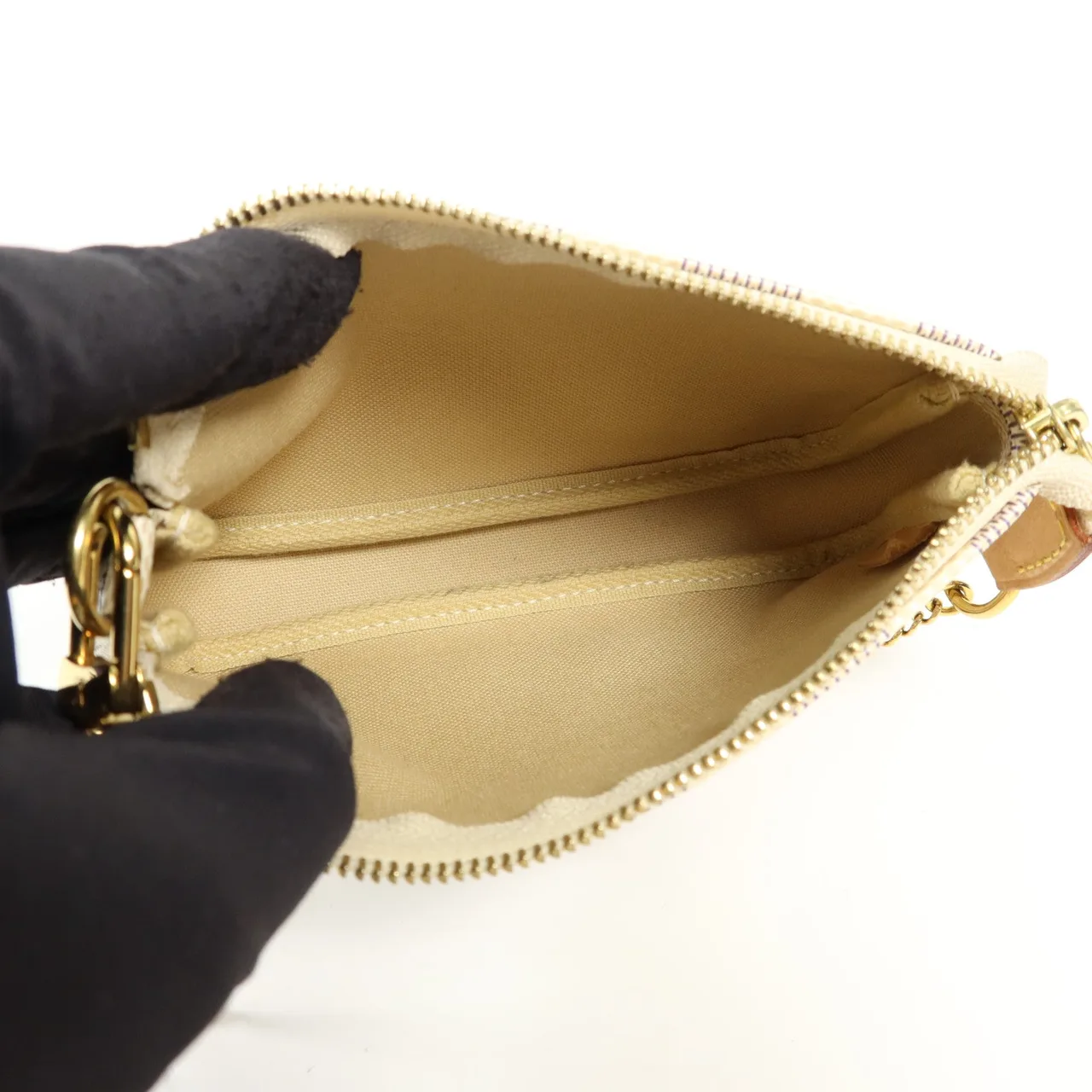 LOUIS VUITTON Mini Pochette Accessories N58010 化妝箱包 塗層帆布 白色 / White/Grey 塗層帆布 中古品A - 縮圖 6