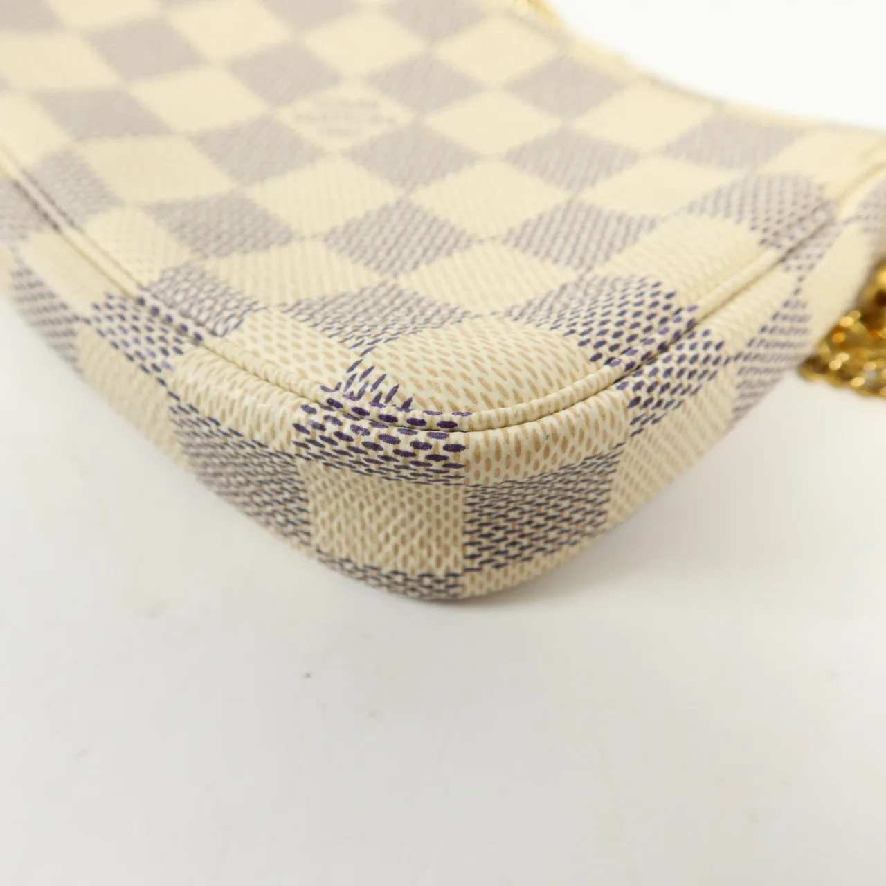 LOUIS VUITTON Mini Pochette Accessories N58010 化妝箱包 塗層帆布 白色 / White/Grey 塗層帆布 中古品A - 縮圖 11