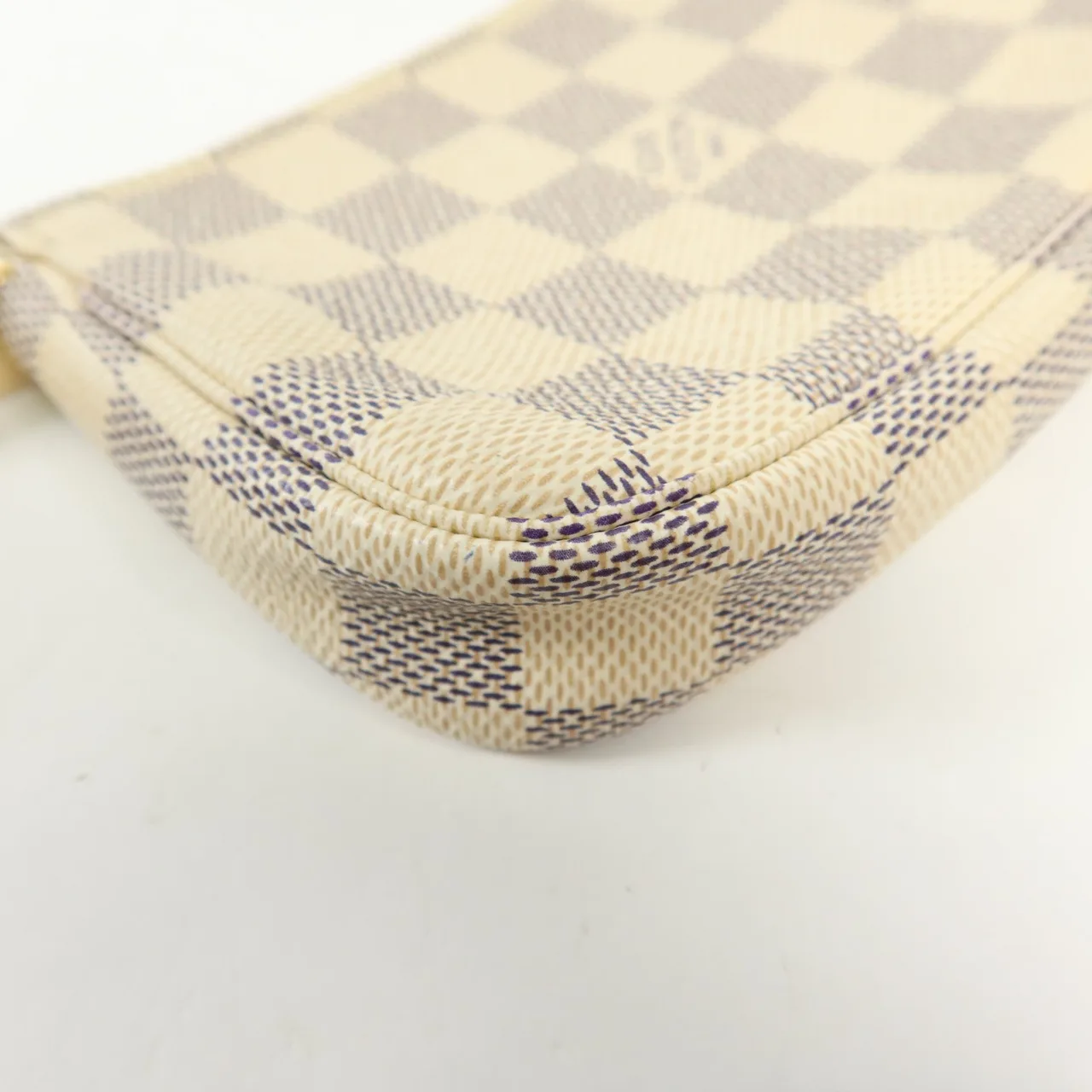 LOUIS VUITTON Mini Pochette Accessories N58010 化妝箱包 塗層帆布 白色 / White/Grey 塗層帆布 中古品A - 縮圖 12