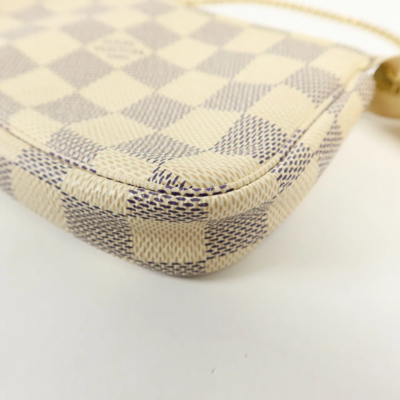 LOUIS VUITTON Mini Pochette Accessories N58010 化妝箱包 塗層帆布 白色 / White/Grey 塗層帆布 中古品A - 縮圖 13