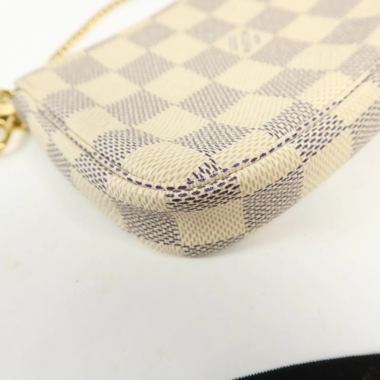 LOUIS VUITTON Mini Pochette Accessories N58010 化妝箱包 塗層帆布 白色 / White/Grey 塗層帆布 中古品A - 縮圖 14