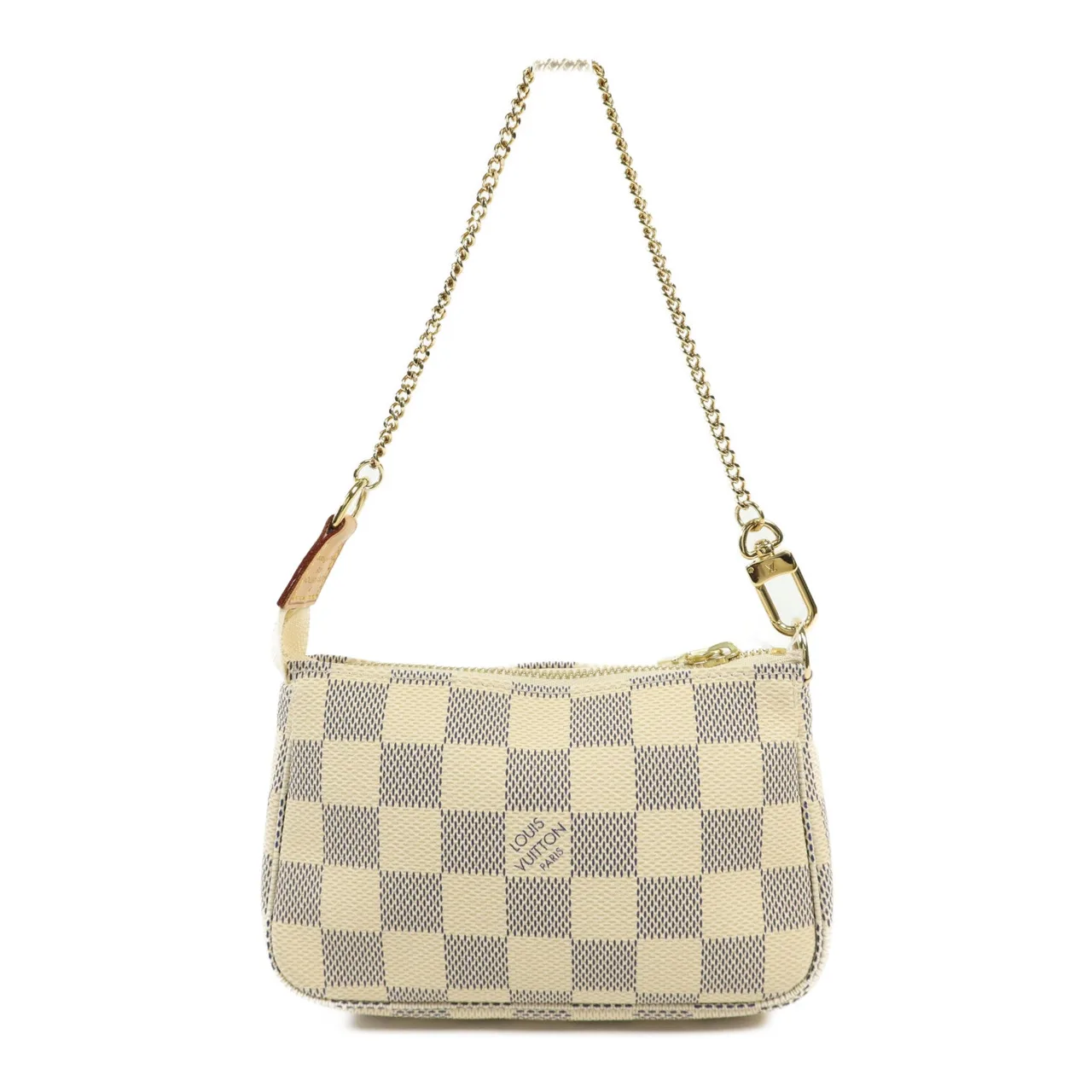 LOUIS VUITTON Mini Pochette Accessories N58010 化妝箱包 塗層帆布 白色 / White/Grey