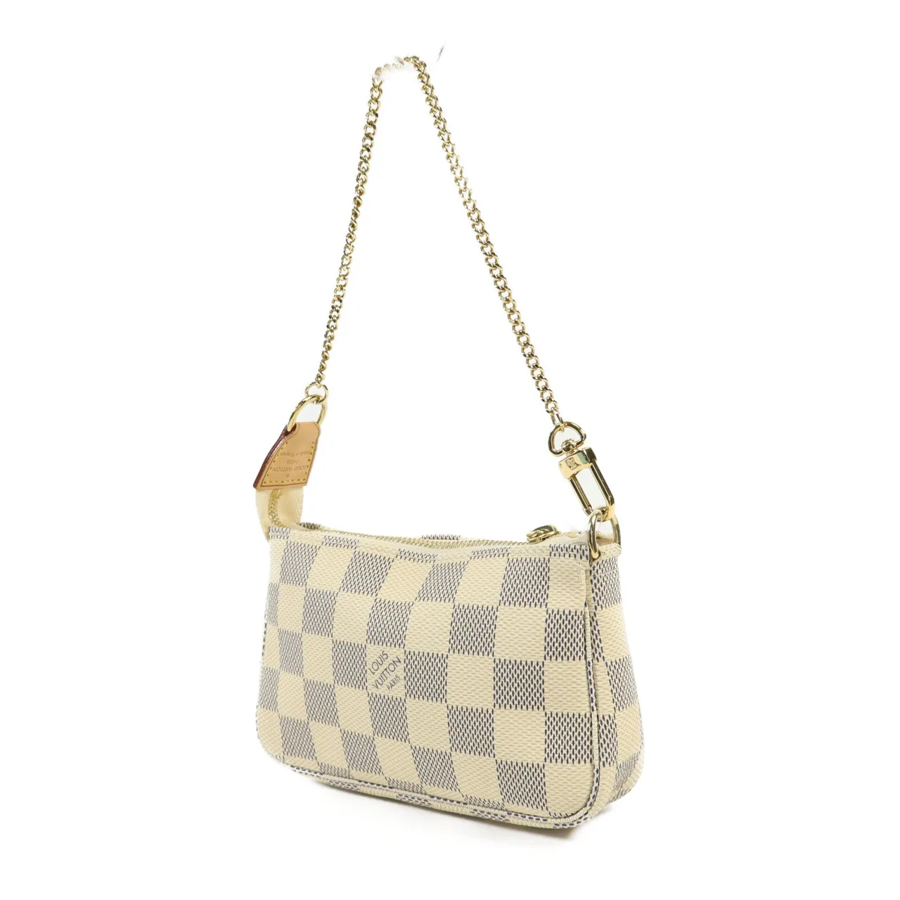 LOUIS VUITTON Mini Pochette Accessories N58010 化妝箱包 塗層帆布 白色 / White/Grey 塗層帆布 中古品A - 縮圖 3