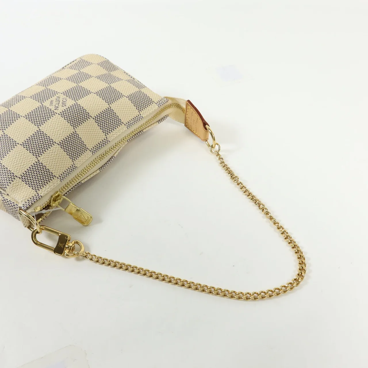 LOUIS VUITTON Mini Pochette Accessories N58010 化妝箱包 塗層帆布 白色 / White/Grey 塗層帆布 中古品A - 縮圖 5