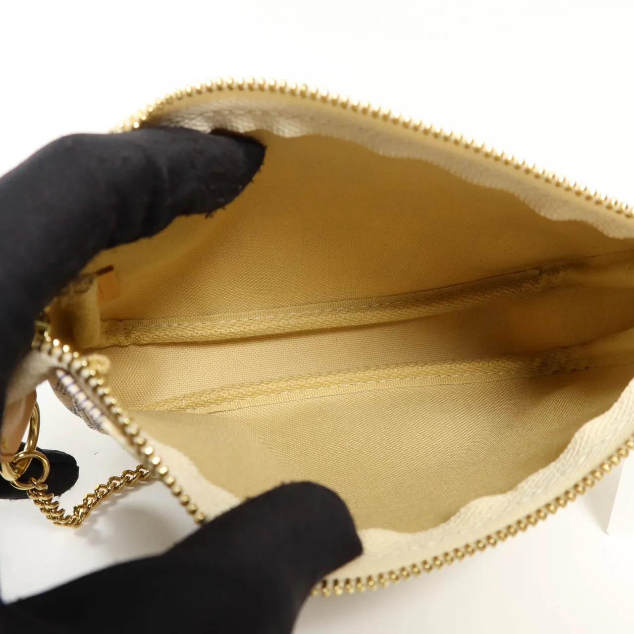 LOUIS VUITTON Mini Pochette Accessories N58010 化妝箱包 塗層帆布 白色 / White/Grey 塗層帆布 中古品A - 縮圖 6