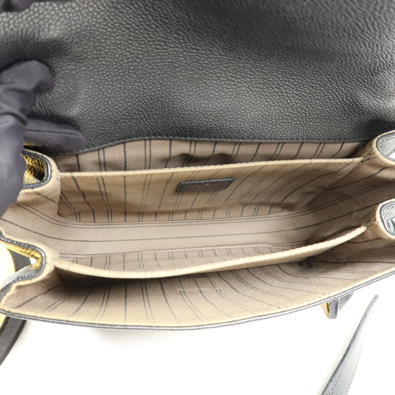 LOUIS VUITTON Pochette Metis M41487 兩用包 牛皮 黑色 牛皮 中古品A - 縮圖 6