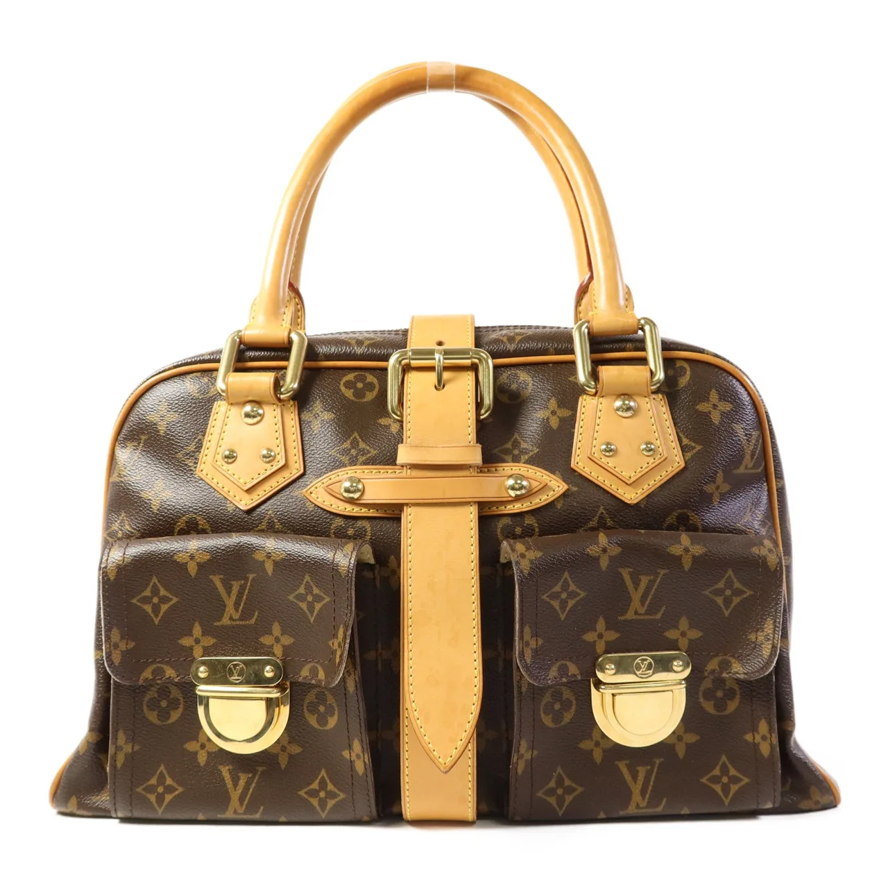 LOUIS VUITTON Manhattan M40025 手提包 塗層帆布 棕色 / Brown