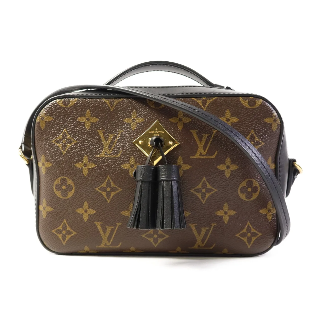 LOUIS VUITTON Saintonge M43555 兩用包 塗層帆布 棕色 / 黑色 / Brown/Black
