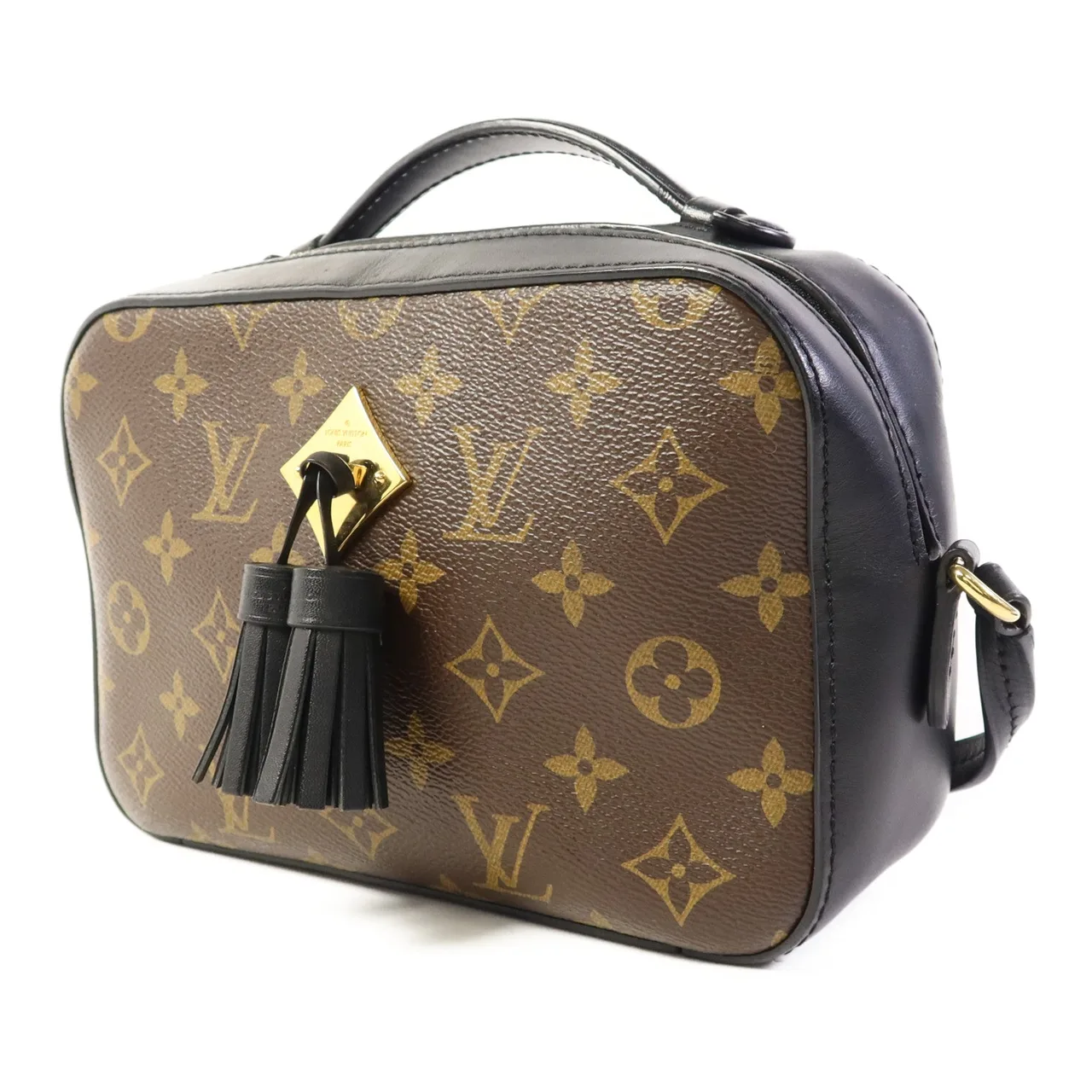 LOUIS VUITTON Saintonge M43555 兩用包 塗層帆布 棕色 / 黑色 / Brown/Black 塗層帆布 中古品A - 縮圖 3