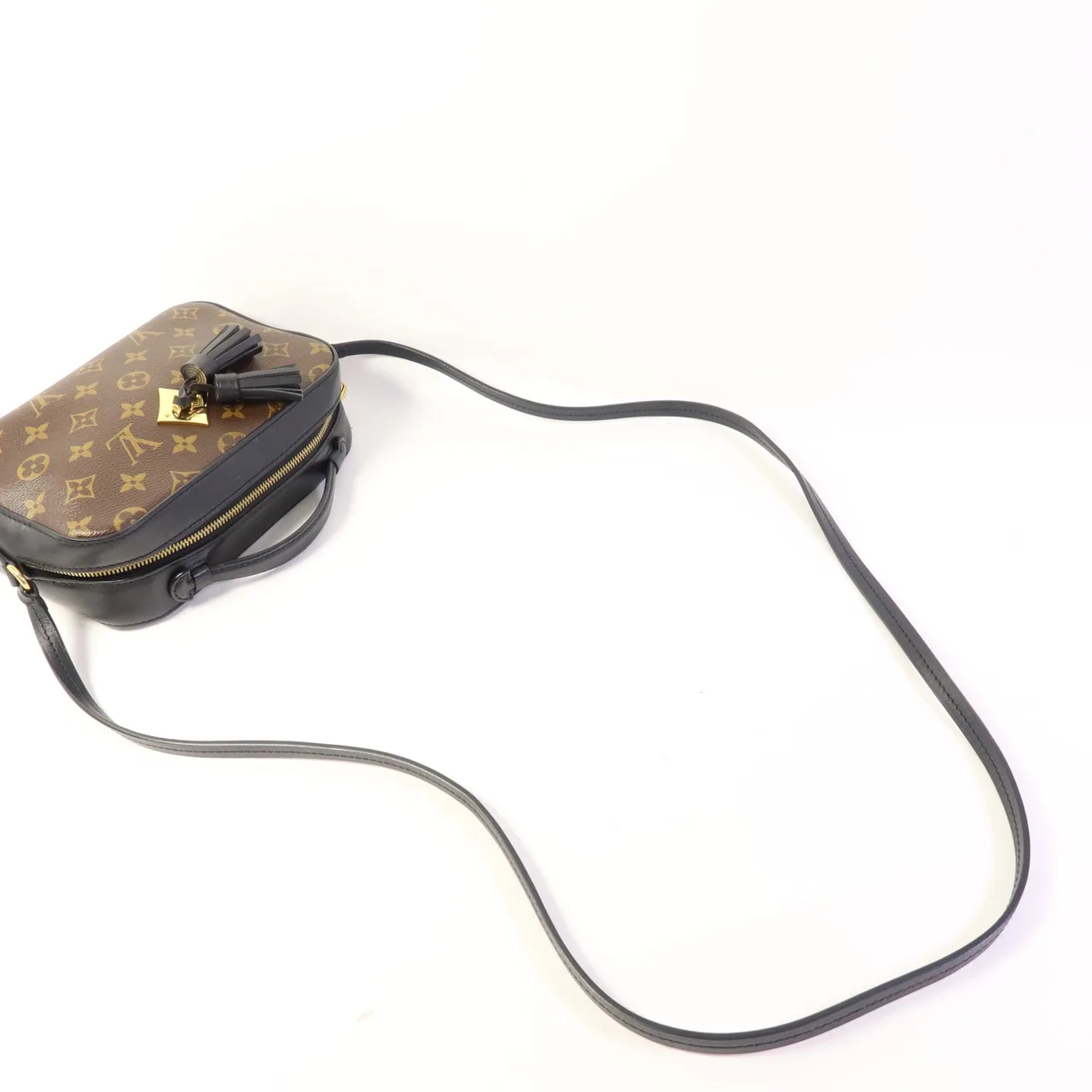 LOUIS VUITTON Saintonge M43555 兩用包 塗層帆布 棕色 / 黑色 / Brown/Black 塗層帆布 中古品A - 縮圖 5