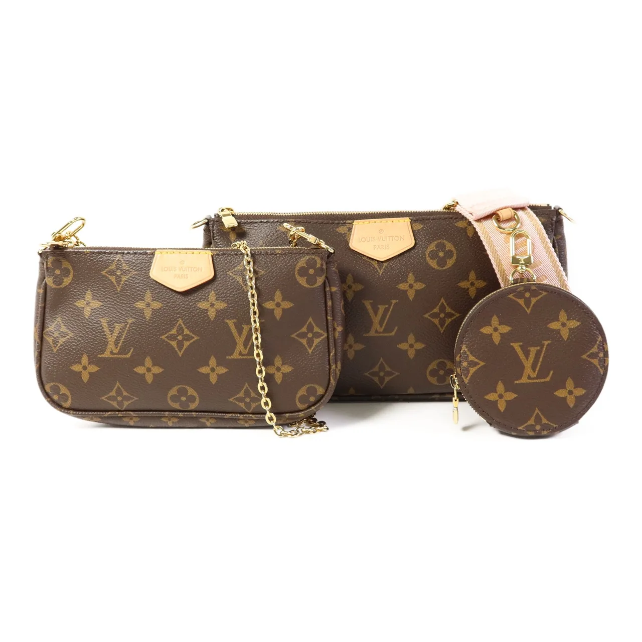 LOUIS VUITTON Multi Pochette M44840 兩用包 塗層帆布 棕色 / Brown