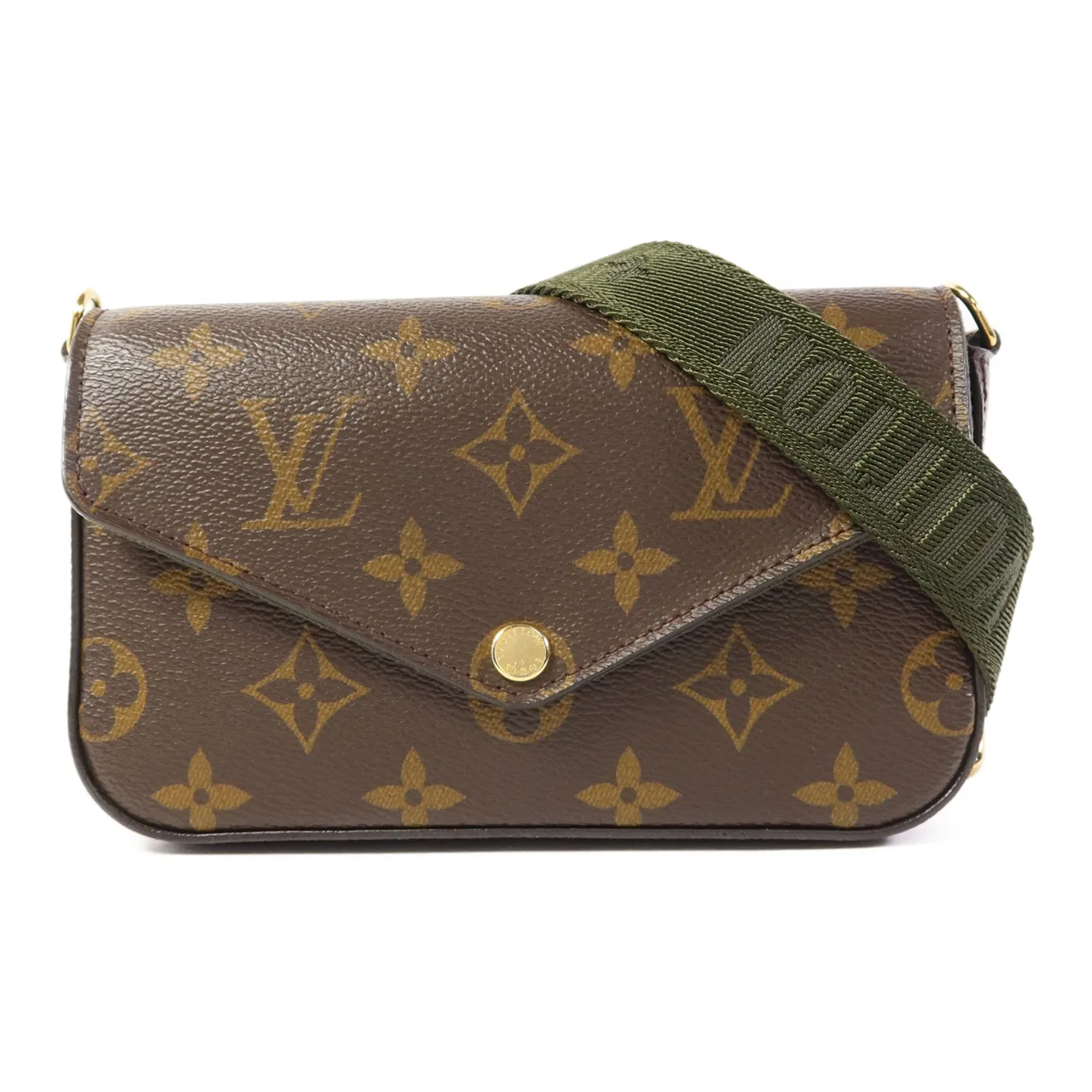 LOUIS VUITTON Felicie M80091 肩背包 塗層帆布 棕色 / 綠色 / Brown 塗層帆布 中古品A - 縮圖 2