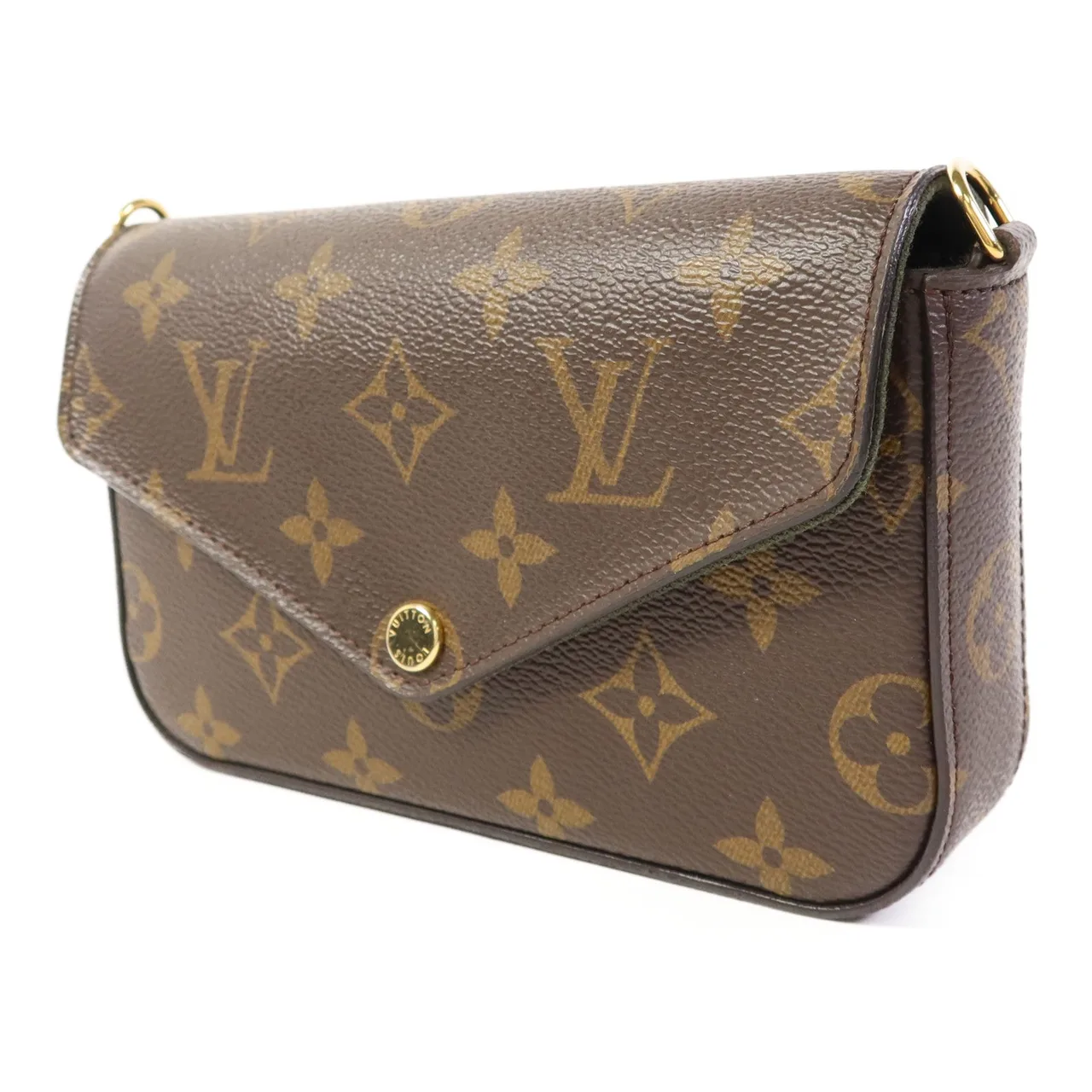LOUIS VUITTON Felicie M80091 肩背包 塗層帆布 棕色 / 綠色 / Brown 塗層帆布 中古品A - 縮圖 3