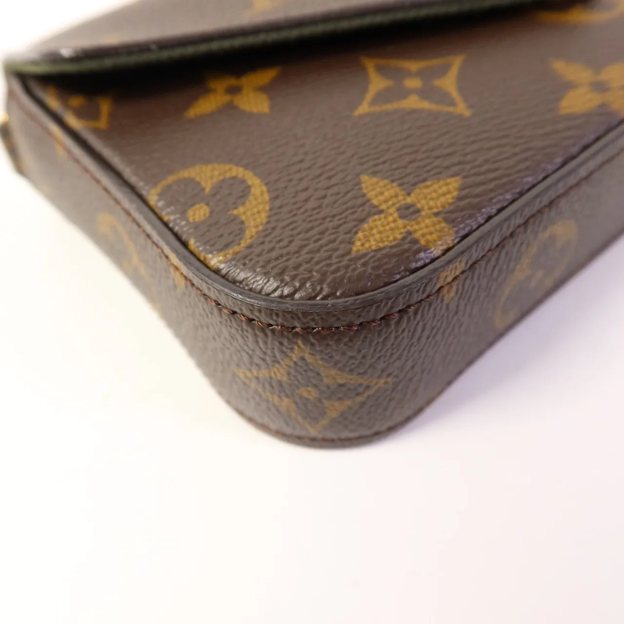 LOUIS VUITTON Felicie M80091 肩背包 塗層帆布 棕色 / 綠色 / Brown 塗層帆布 中古品A - 縮圖 16
