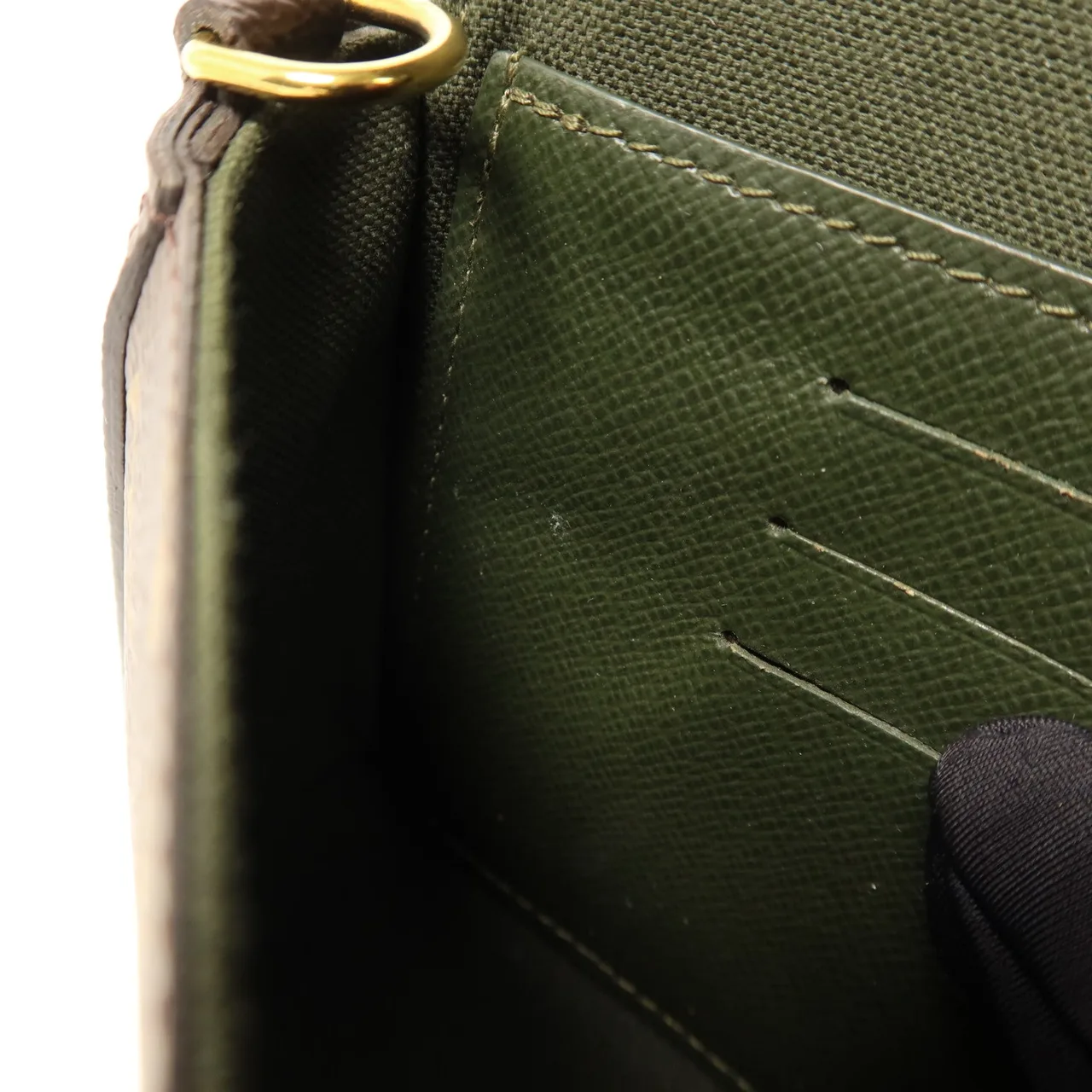 LOUIS VUITTON Felicie M80091 肩背包 塗層帆布 棕色 / 綠色 / Brown 塗層帆布 中古品A - 縮圖 19