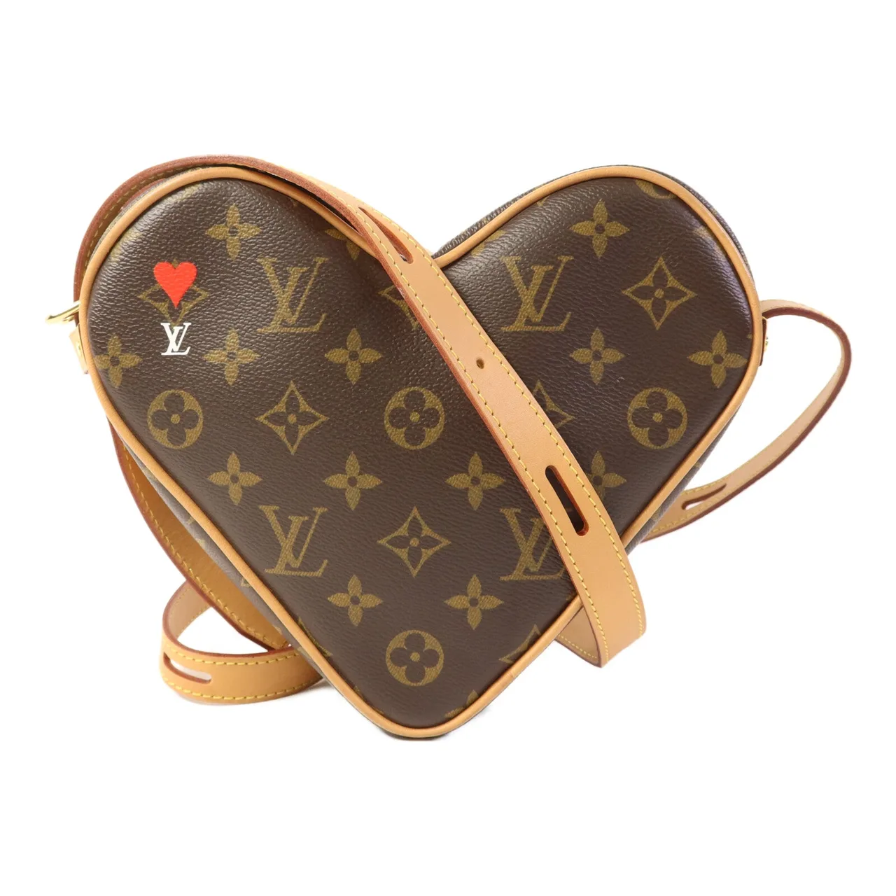 LOUIS VUITTON Game On Coeur M57456 肩背包 塗層帆布 棕色 / Brown