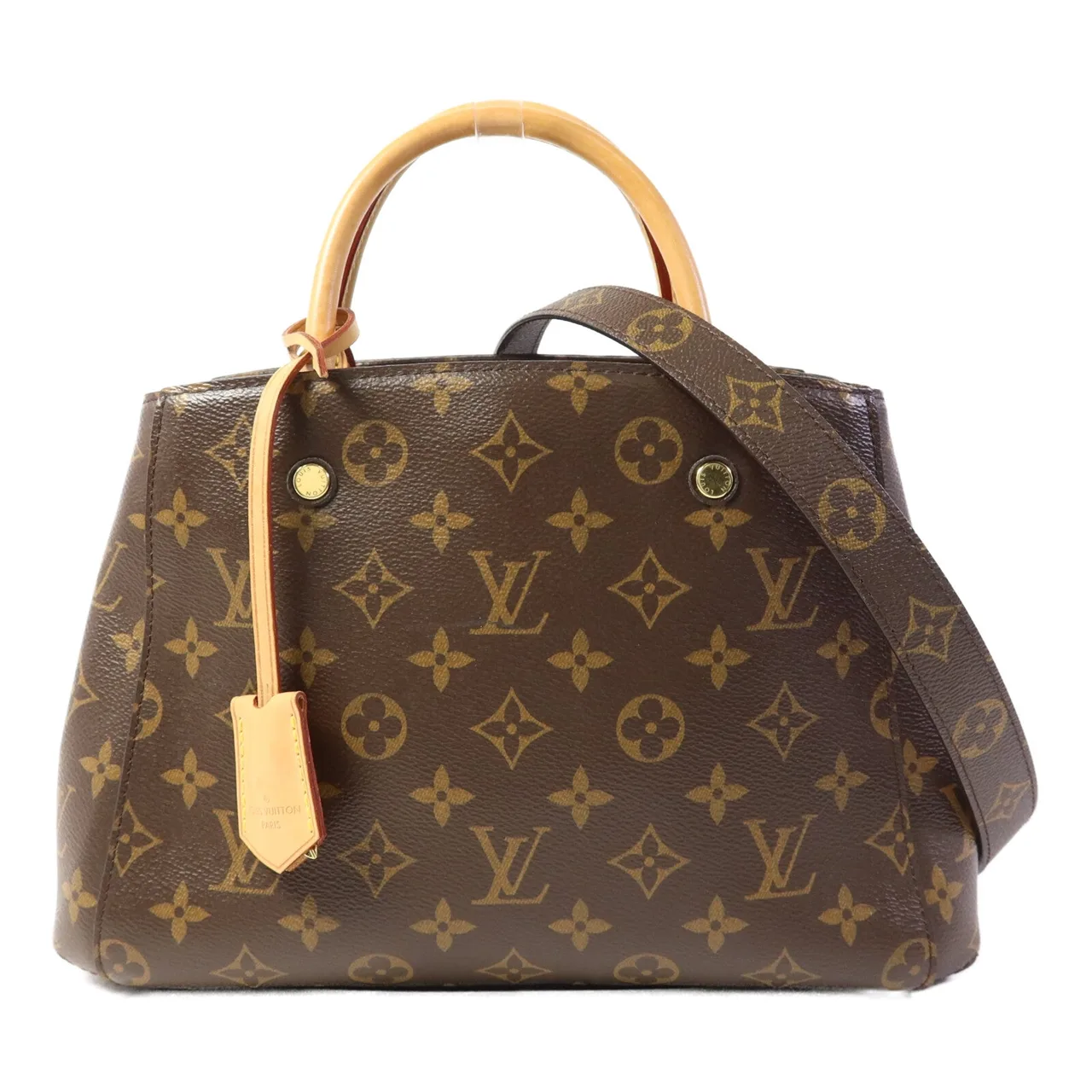 LOUIS VUITTON Montaigne M41055 兩用包 塗層帆布 棕色 / Brown
