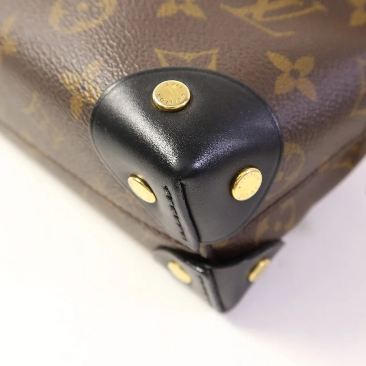 LOUIS VUITTON Petite Malle Souple M45571 兩用包 塗層帆布 棕色 / 黑色 / Brown/Black 塗層帆布 中古品B - 縮圖 14