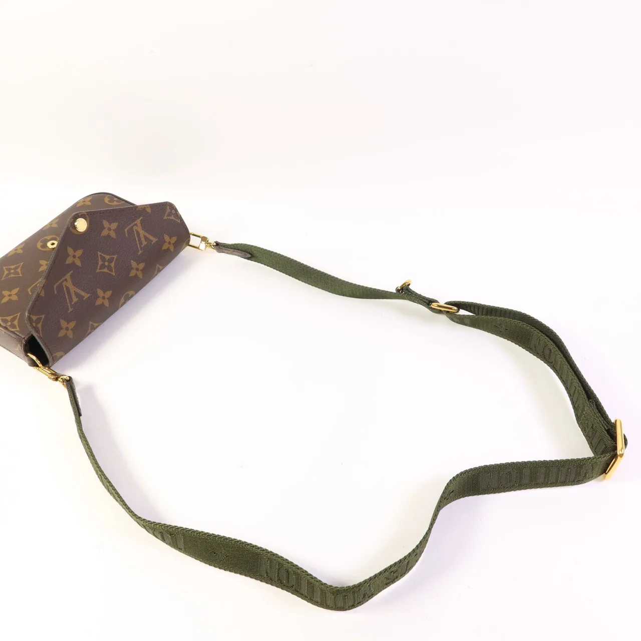 LOUIS VUITTON Felicie M80091 肩背包 塗層帆布 棕色 / 綠色 / Brown/Khaki 塗層帆布 中古品A - 縮圖 6