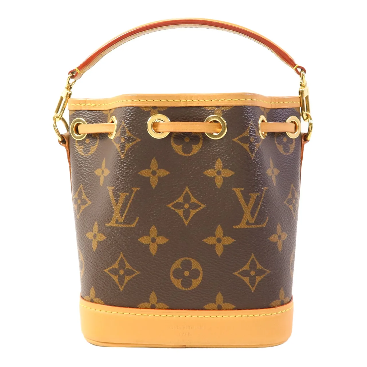 LOUIS VUITTON Nano Noe M81266 兩用包 塗層帆布 棕色 / Brown 塗層帆布 中古品A - 縮圖 2
