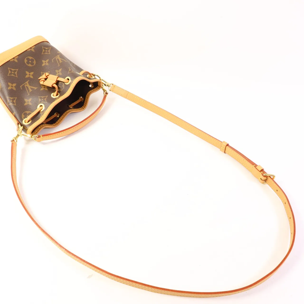 LOUIS VUITTON Nano Noe M81266 兩用包 塗層帆布 棕色 / Brown 塗層帆布 中古品A - 縮圖 5