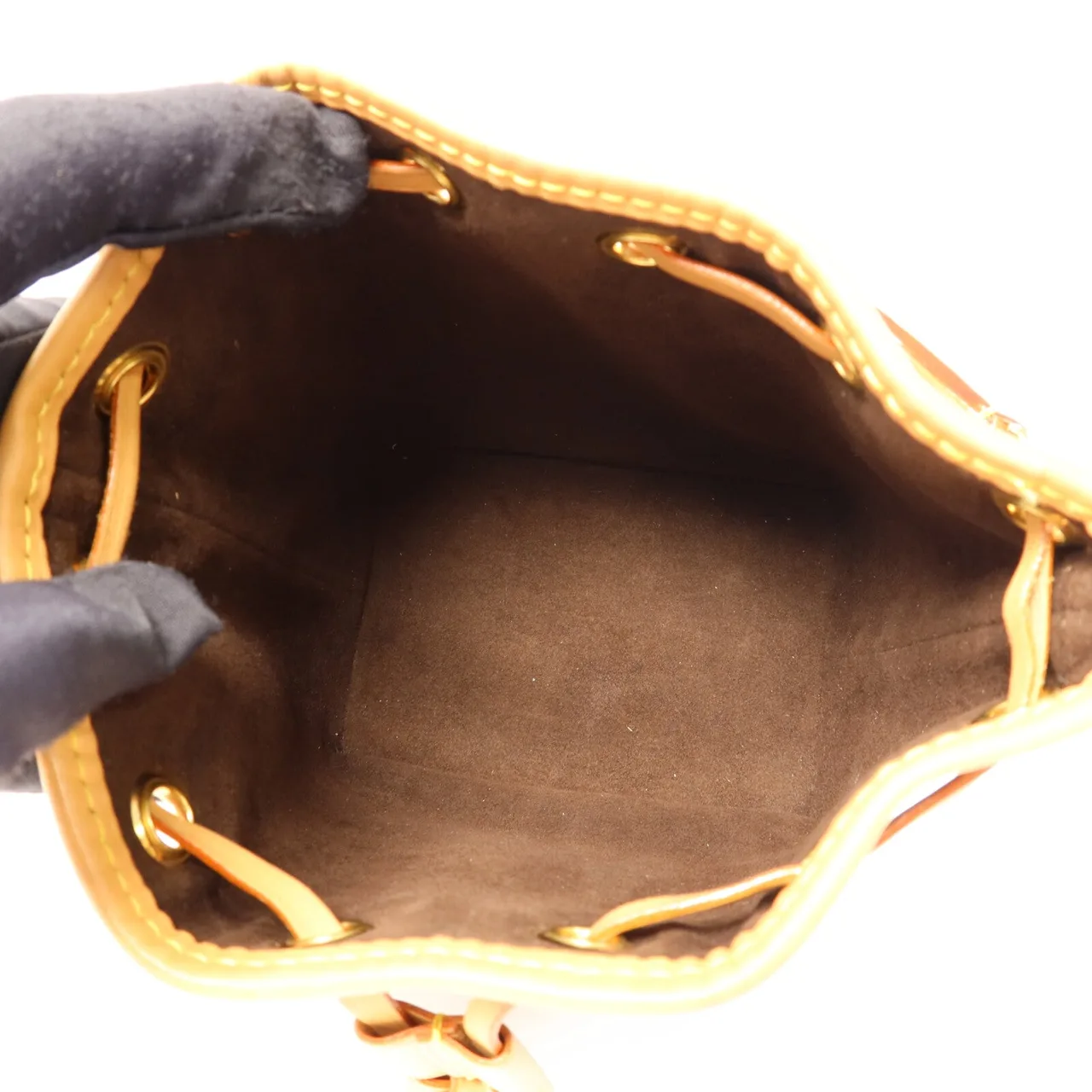 LOUIS VUITTON Nano Noe M81266 兩用包 塗層帆布 棕色 / Brown 塗層帆布 中古品A - 縮圖 6