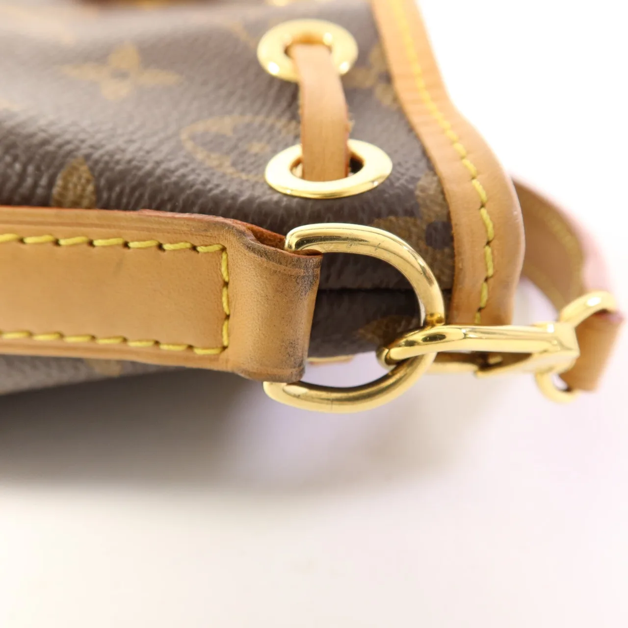 LOUIS VUITTON Nano Noe M81266 兩用包 塗層帆布 棕色 / Brown 塗層帆布 中古品A - 縮圖 8