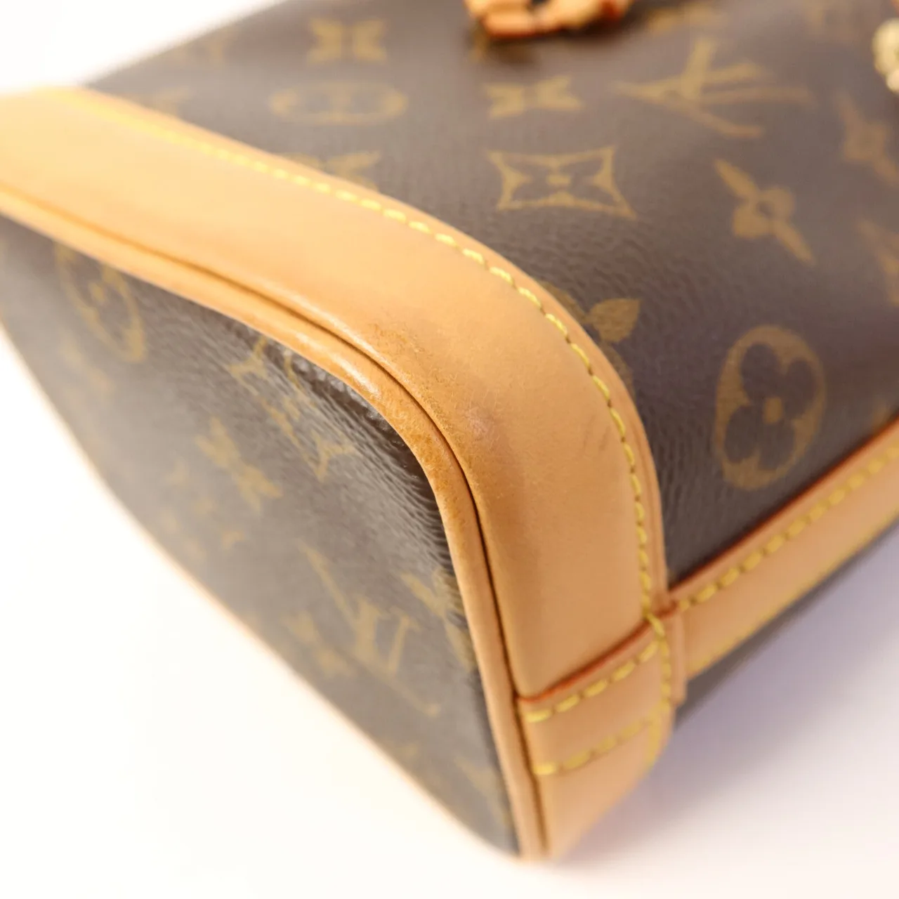 LOUIS VUITTON Nano Noe M81266 兩用包 塗層帆布 棕色 / Brown 塗層帆布 中古品A - 縮圖 10