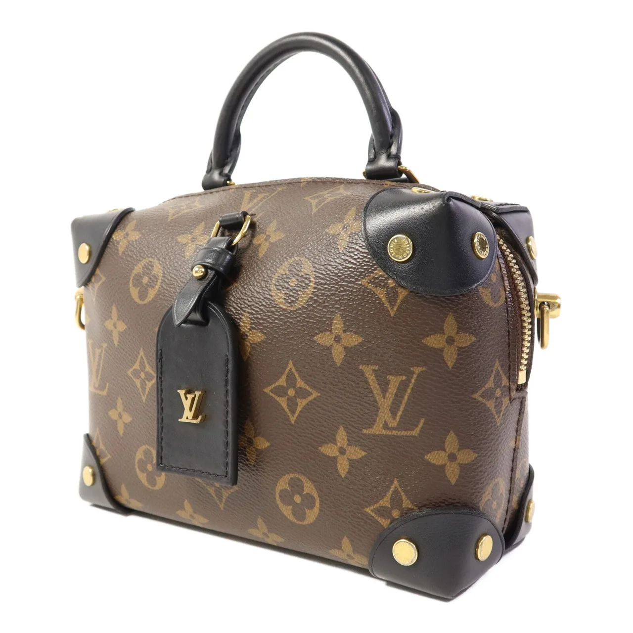 LOUIS VUITTON Petite Malle Souple M45571 兩用包 塗層帆布 棕色 / 黑色 / Brown 塗層帆布 中古品A - 縮圖 3