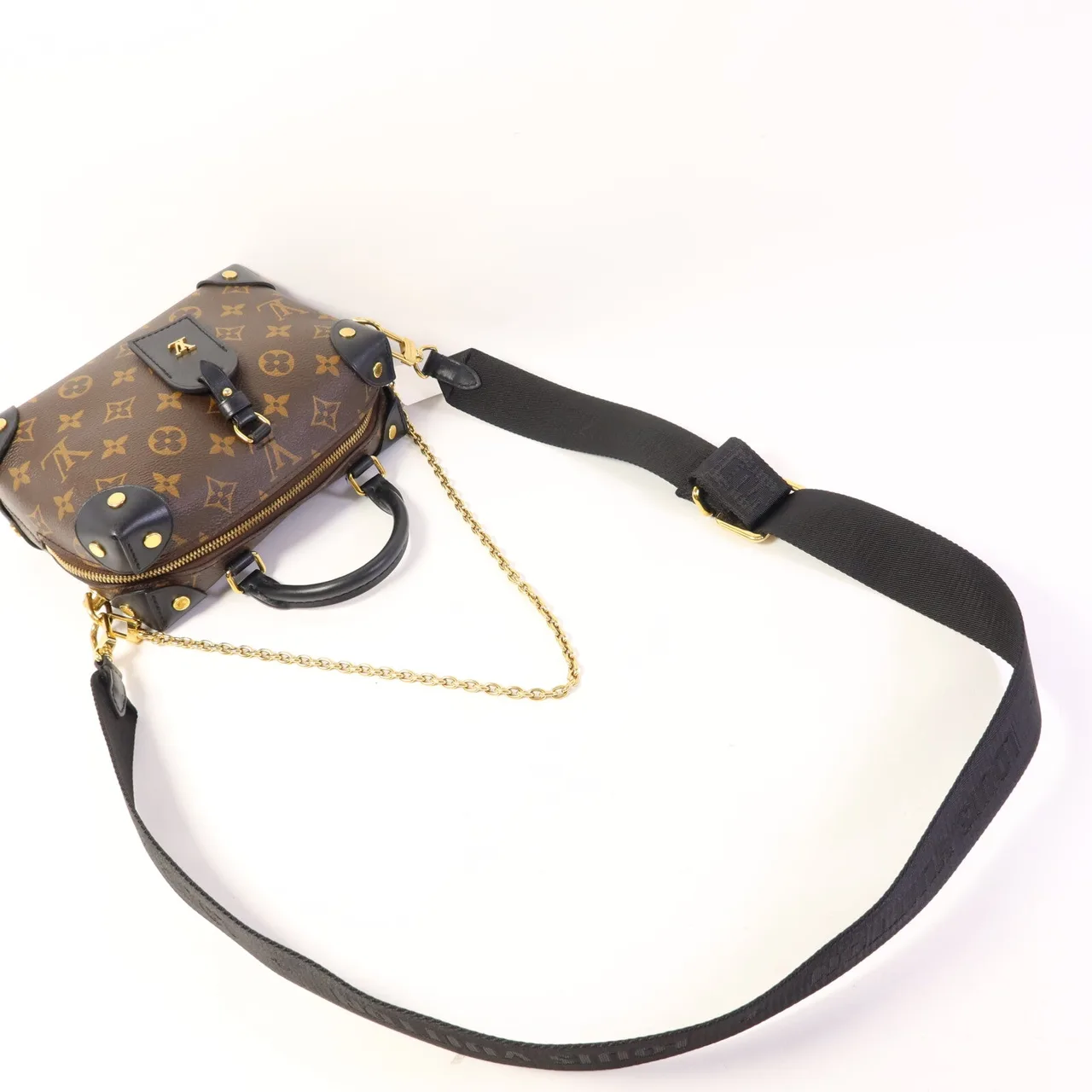 LOUIS VUITTON Petite Malle Souple M45571 兩用包 塗層帆布 棕色 / 黑色 / Brown 塗層帆布 中古品A - 縮圖 5