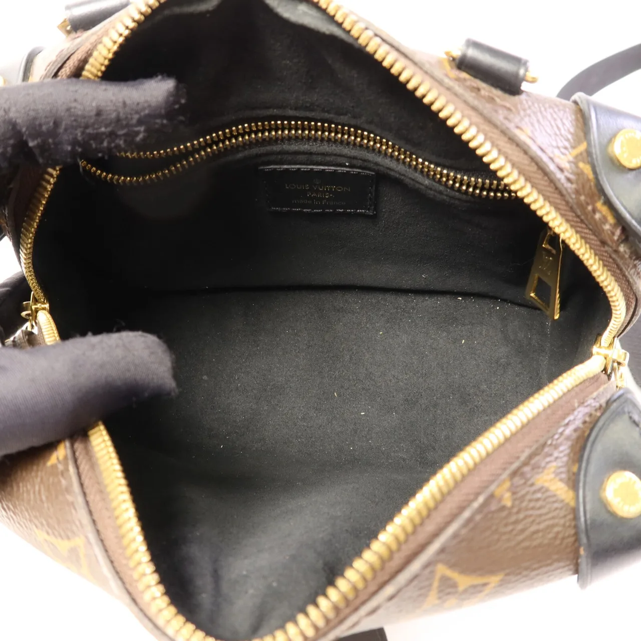 LOUIS VUITTON Petite Malle Souple M45571 兩用包 塗層帆布 棕色 / 黑色 / Brown 塗層帆布 中古品A - 縮圖 6