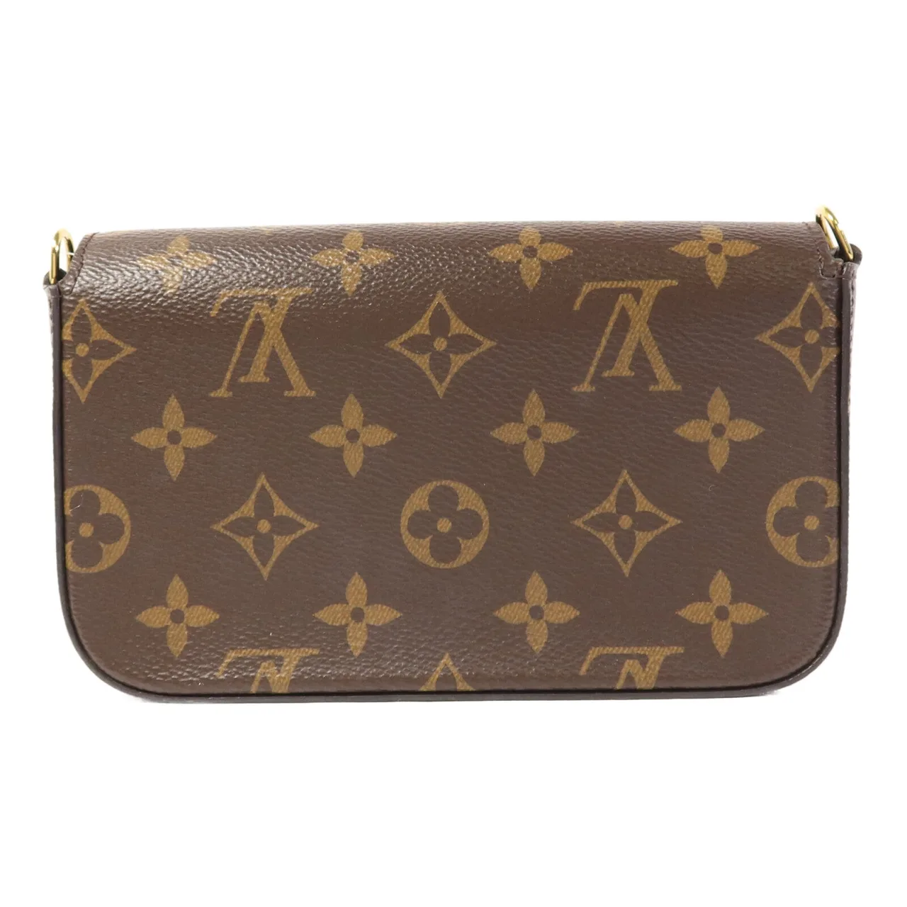 LOUIS VUITTON Felicie M80091 肩背包 塗層帆布 棕色 / 綠色 / Brown/Khaki 塗層帆布 中古品A - 縮圖 4