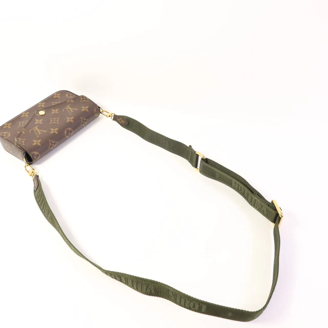 LOUIS VUITTON Felicie M80091 肩背包 塗層帆布 棕色 / 綠色 / Brown/Khaki 塗層帆布 中古品A - 縮圖 6