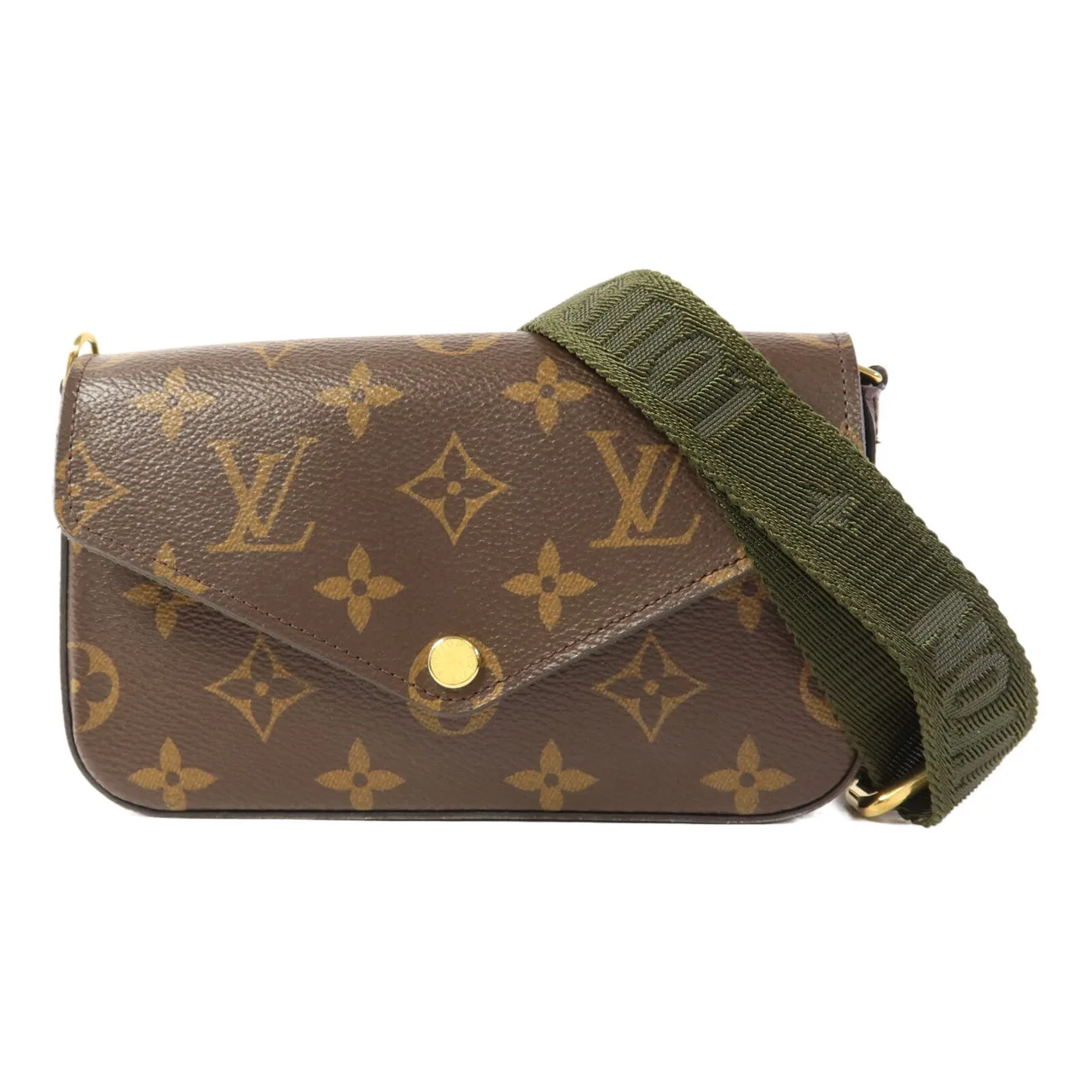LOUIS VUITTON Felicie M80091 肩背包 塗層帆布 棕色 / 綠色 / Brown 塗層帆布 中古品B - 縮圖 2