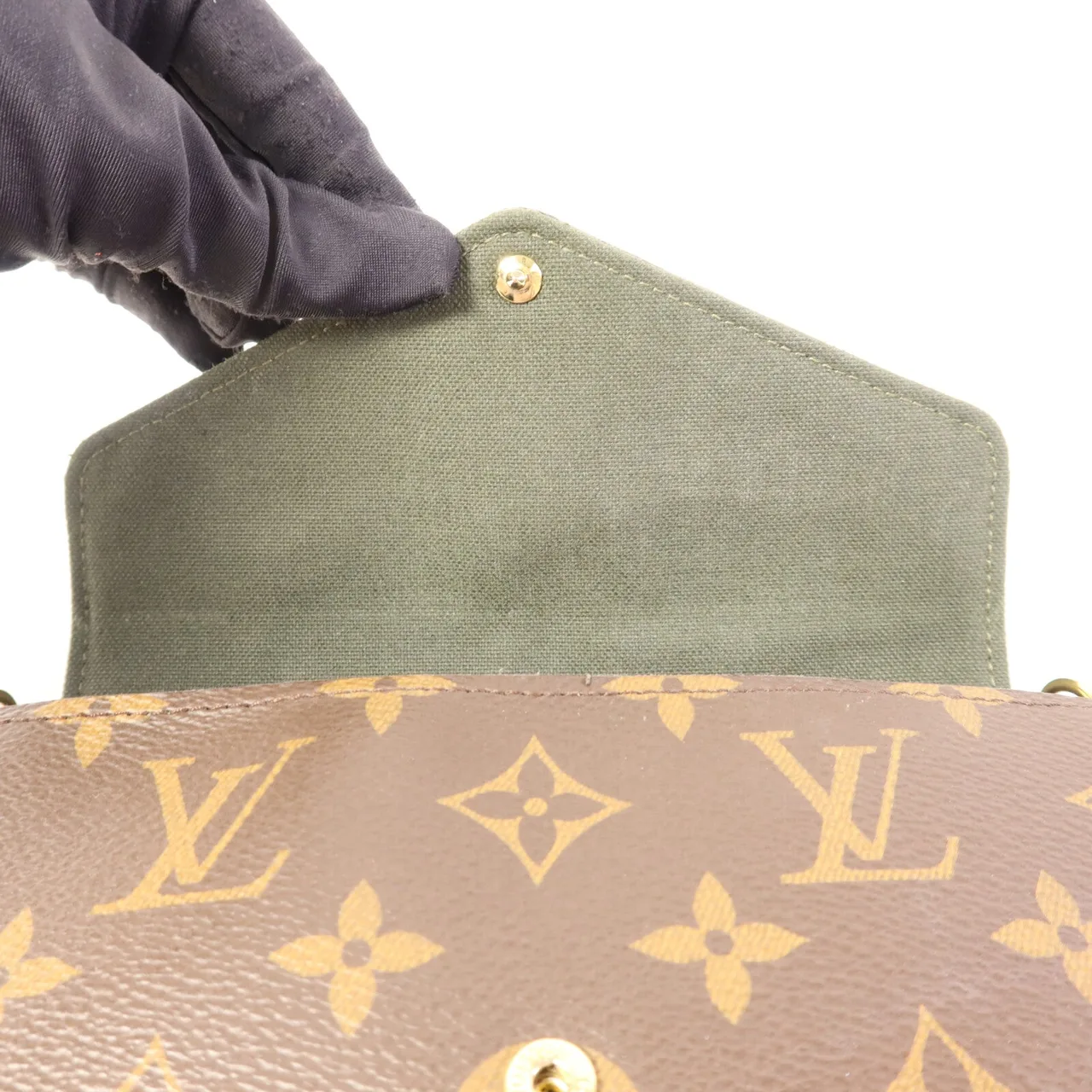 LOUIS VUITTON Felicie M80091 肩背包 塗層帆布 棕色 / 綠色 / Brown 塗層帆布 中古品B - 縮圖 8