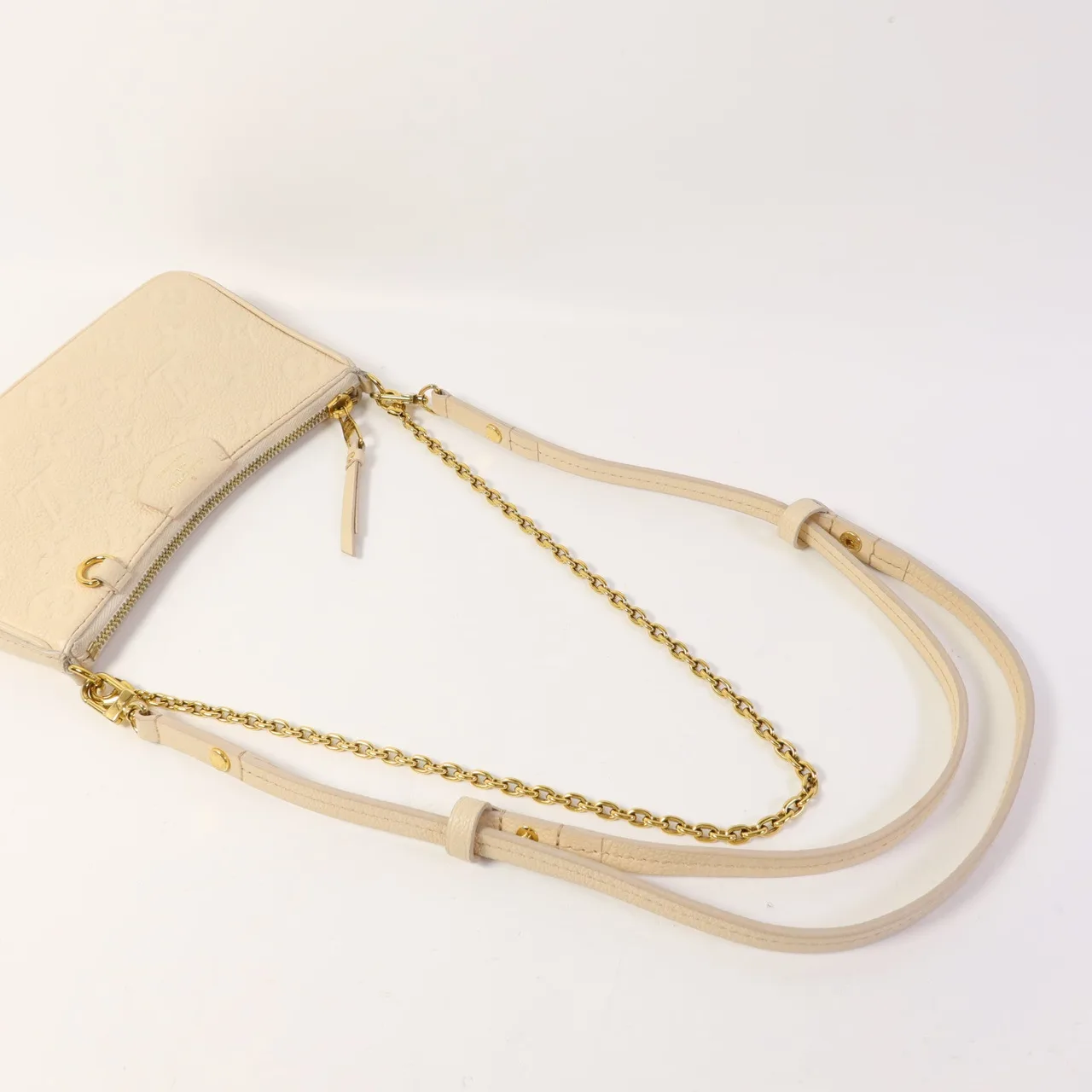 LOUIS VUITTON Easy Pouch M81066 兩用包 牛皮 米色 / Beige 牛皮 中古品A - 縮圖 5