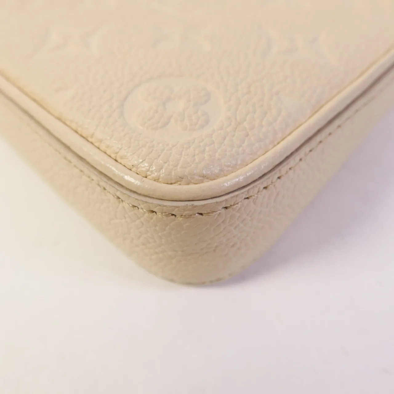 LOUIS VUITTON Easy Pouch M81066 兩用包 牛皮 米色 / Beige 牛皮 中古品A - 縮圖 12