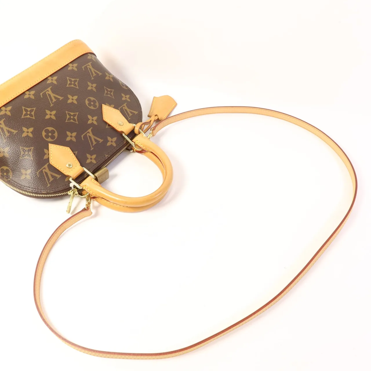 LOUIS VUITTON Alma M53152 兩用包 塗層帆布 棕色 / Brown 塗層帆布 中古品B - 縮圖 5